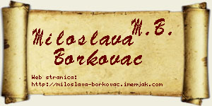 Miloslava Borkovac vizit kartica